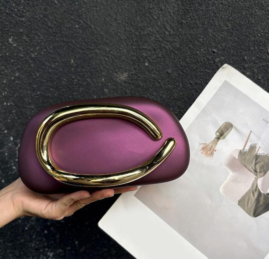 PURPLE CLUTCH WITH DETACHABLE STRAP