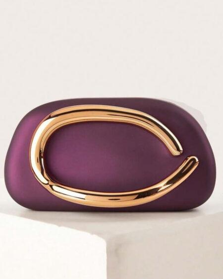PURPLE CLUTCH WITH DETACHABLE STRAP