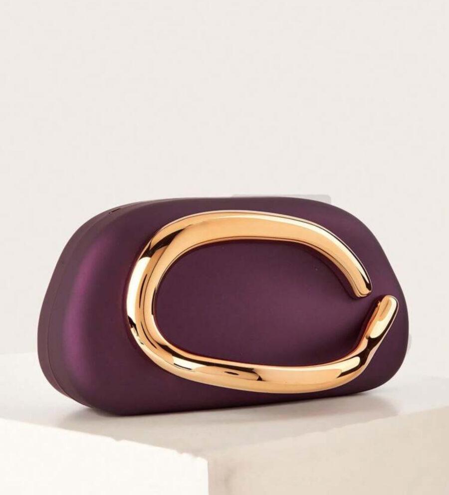 PURPLE CLUTCH WITH DETACHABLE STRAP