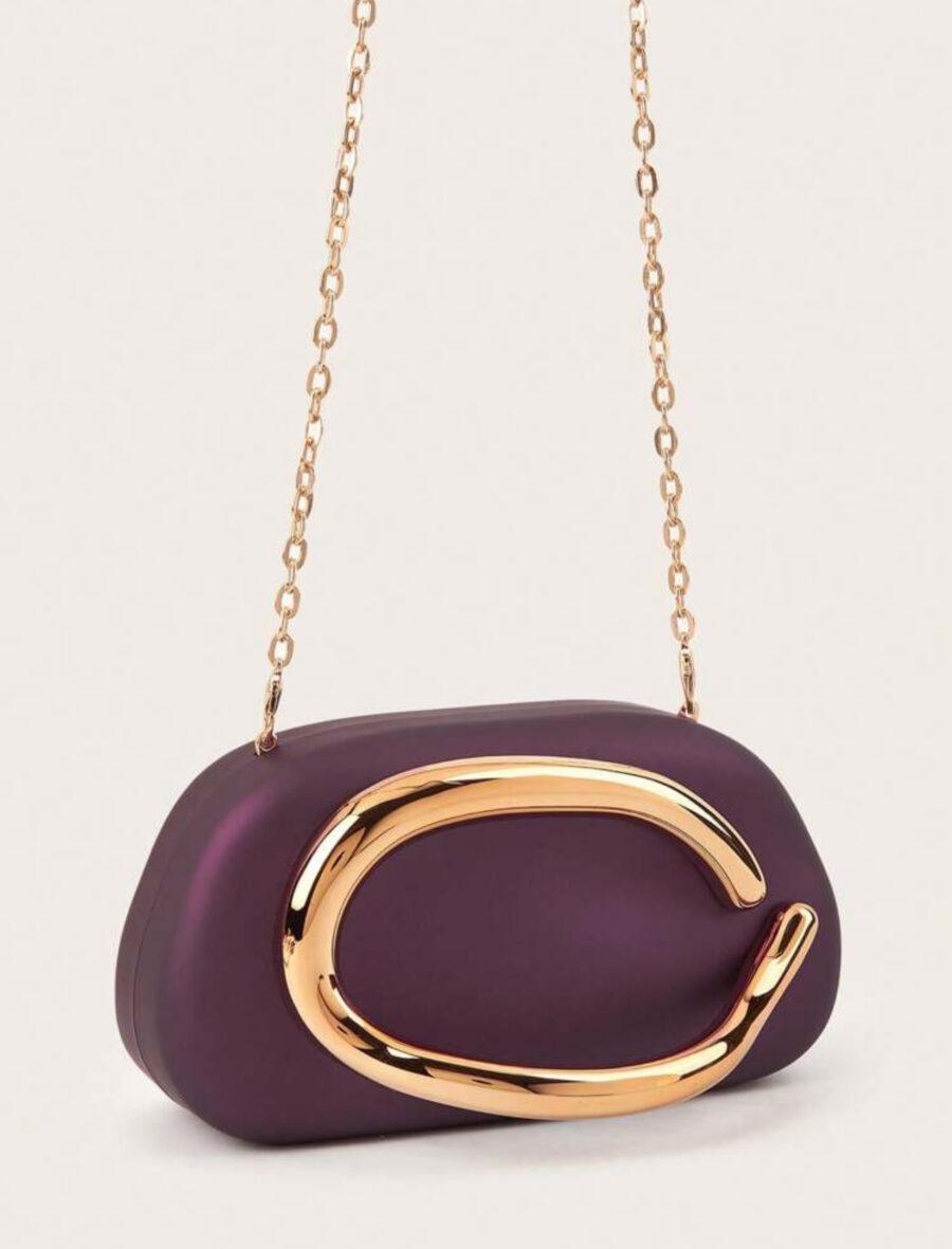 PURPLE CLUTCH WITH DETACHABLE STRAP