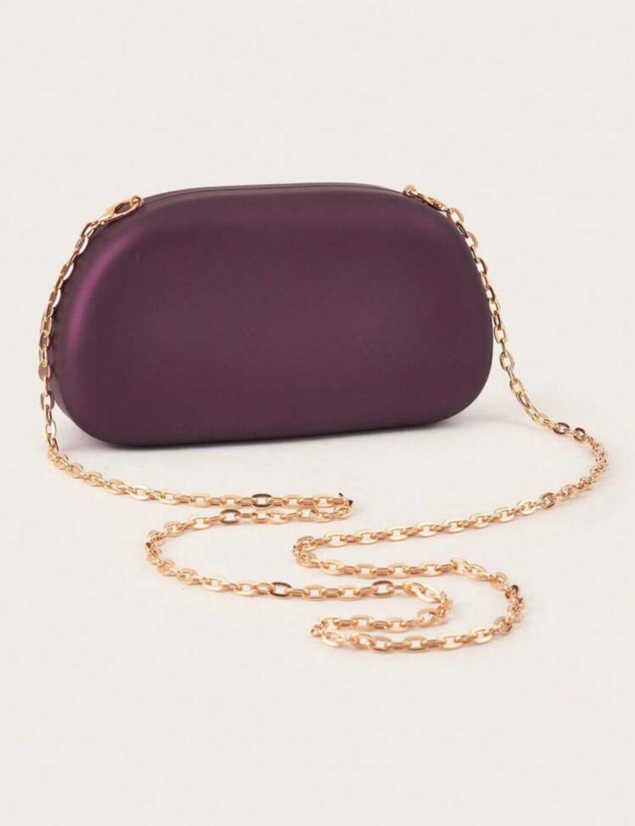 PURPLE CLUTCH WITH DETACHABLE STRAP