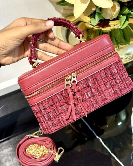 MINI TWEED PURSE WITH DETACHABLE STRAP