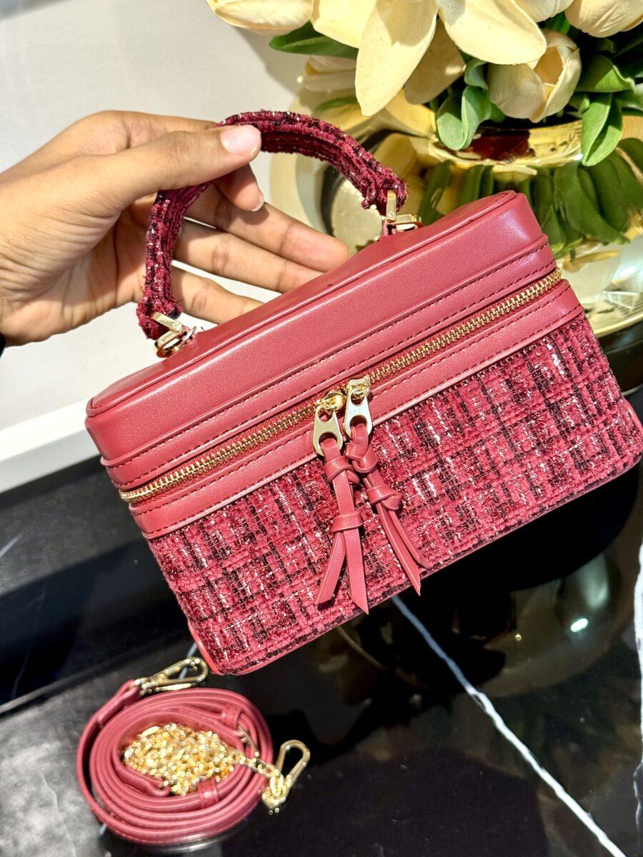 MINI TWEED PURSE WITH DETACHABLE STRAP