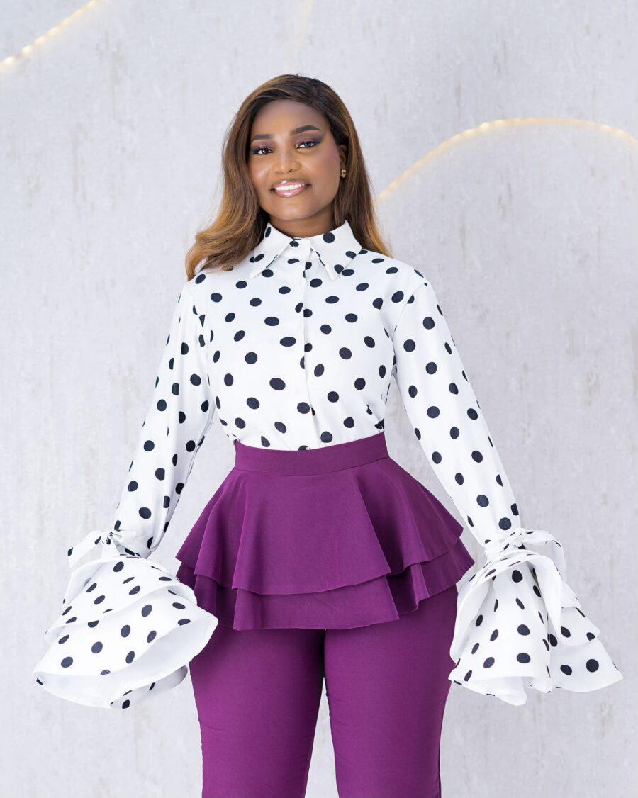 Purple Peplum Trouser