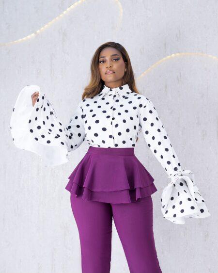 Purple Peplum Trouser