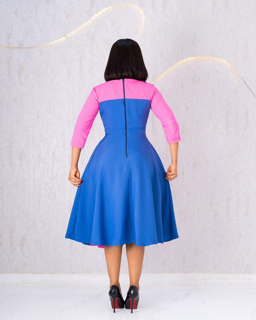 Blue&Pink Skater Dress