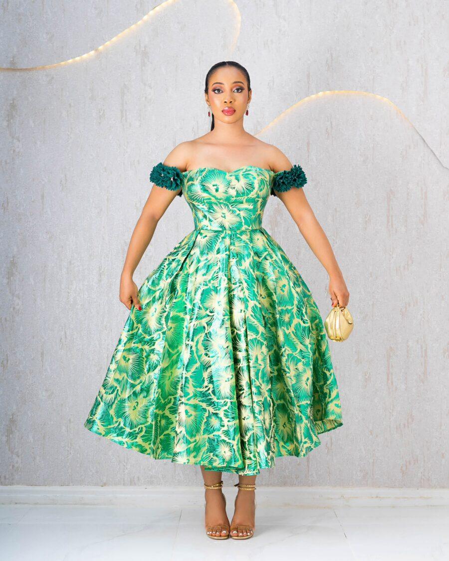 GREEN CORSET BALL DRESS