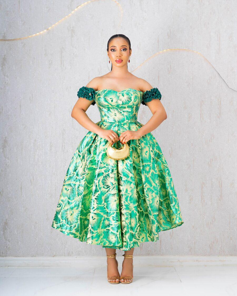 GREEN CORSET BALL DRESS