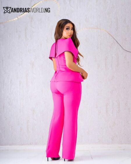 PINK CAPE TROUSER SET