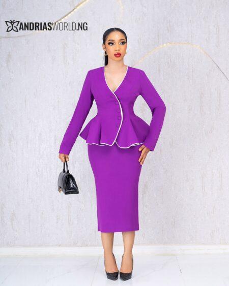 PURPLE PEPLUM SKIRT SET