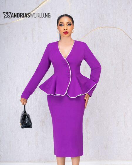 PURPLE PEPLUM SKIRT SET