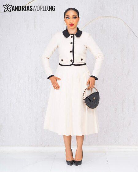 CREAM & BLACK TWEED SKIRT SET