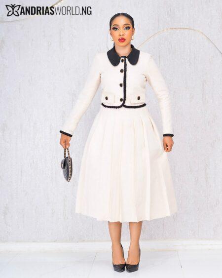 CREAM & BLACK TWEED SKIRT SET