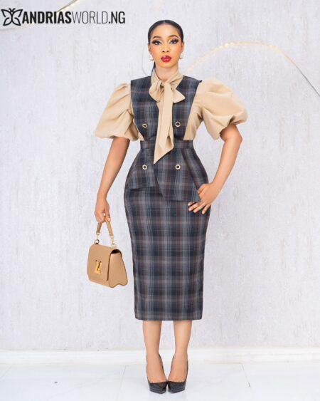 CHECK PINAFORE WITH INNER SHIRT SET