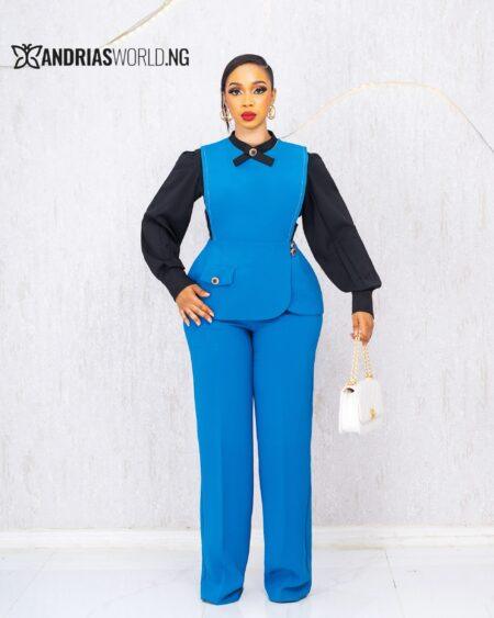 BLUE TWO PIECE TROUSER SET