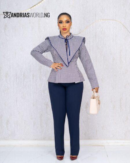 BLUE PANTS AND HOUNDSTOOTH SET