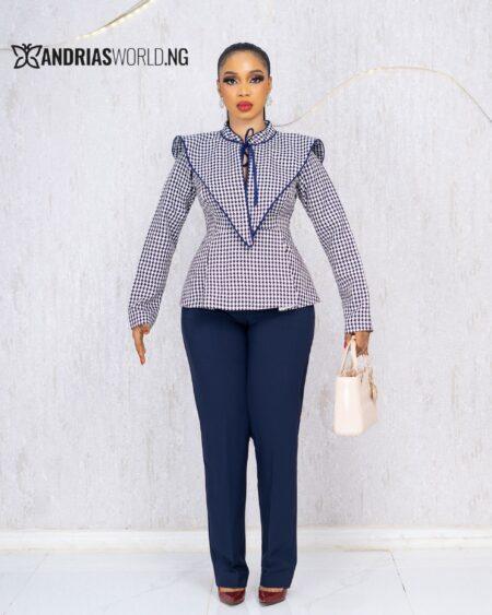 BLUE PANTS AND HOUNDSTOOTH SET