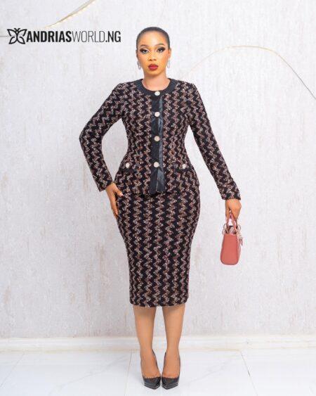 BLACK TWEED DRESS SET