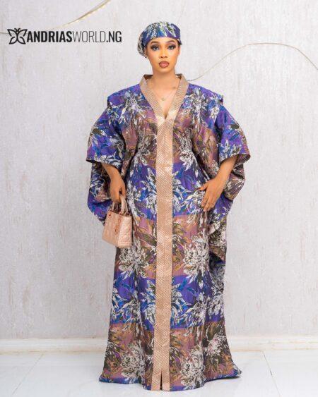 PURPLE MULTICOLOR DAMASK BUBU