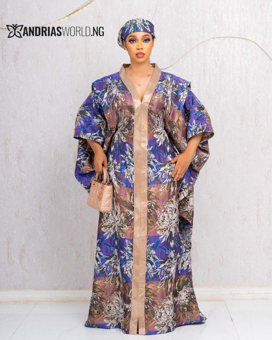 PURPLE MULTICOLOR DAMASK BUBU