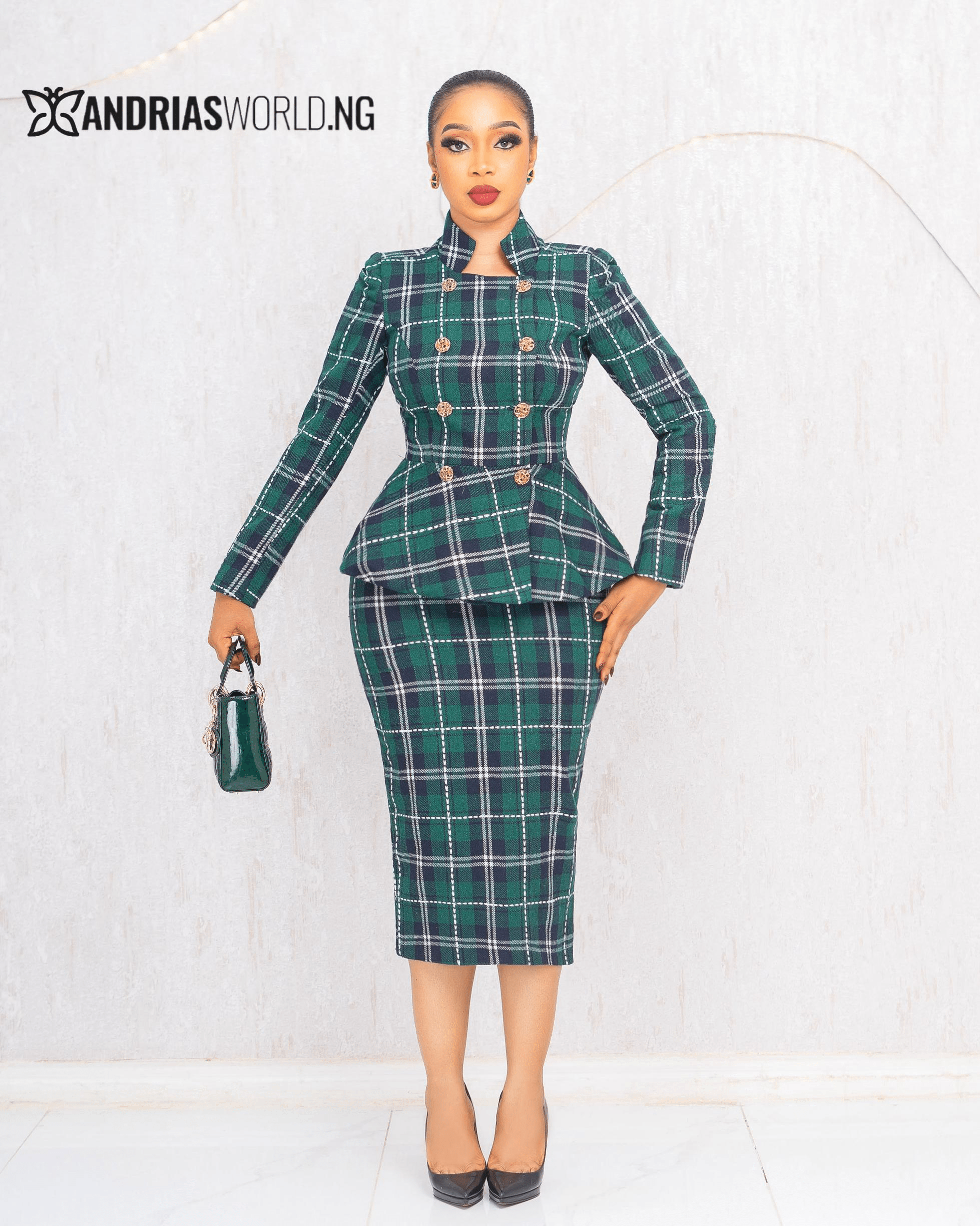 Clothing Tweed Tartan Skirt Clothing Tweed Skirt Suit Green GREEN