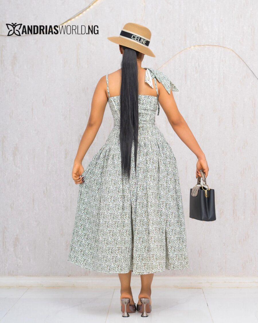 GREEN FLORAL MAXI SUNDRESS