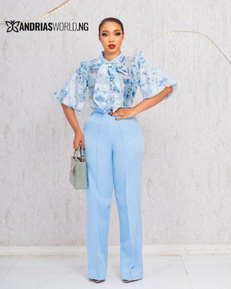 SKY BLUE TWO PIECE FLORAL SHIRT AND TROUSER SET