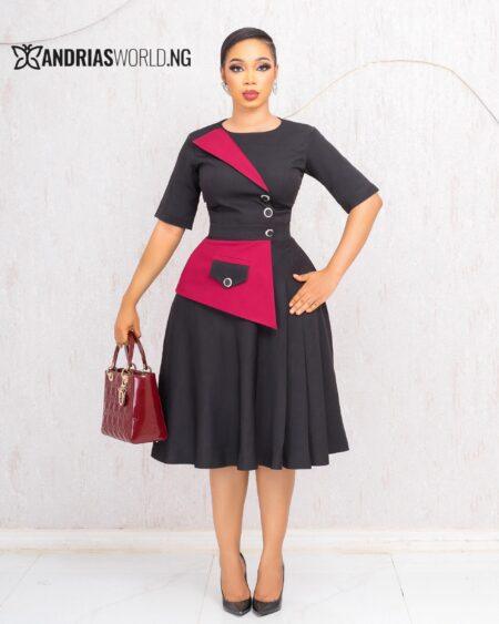 BLACK AND WINE SKATER DRESS