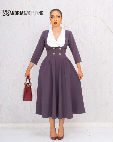 EXOTIC PURPLE MAXI SKATER DRESS