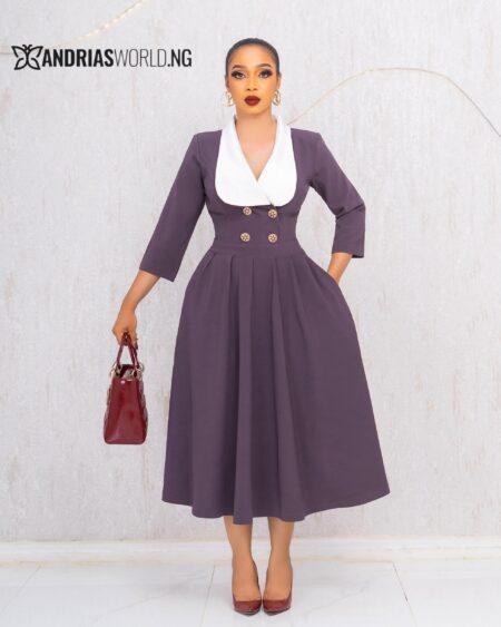 EXOTIC PURPLE MAXI SKATER DRESS