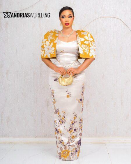 NUDE MAXI DAMASK CAPE DRESS
