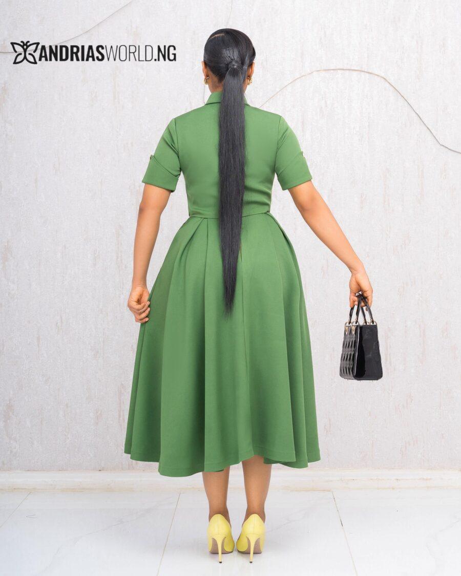 GREEN CROPPED TOP AND SKIRT SET