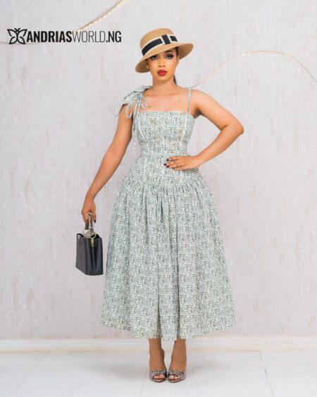 GREEN FLORAL MAXI SUNDRESS