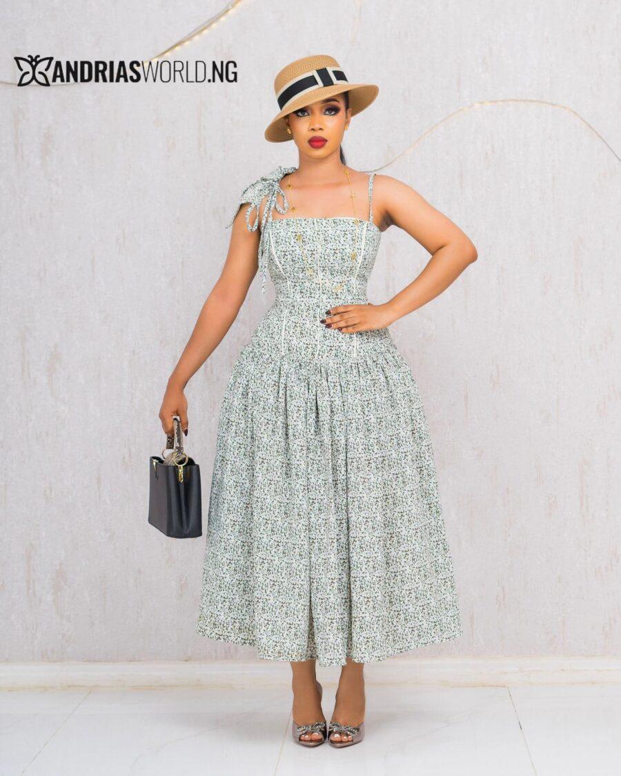 GREEN FLORAL MAXI SUNDRESS