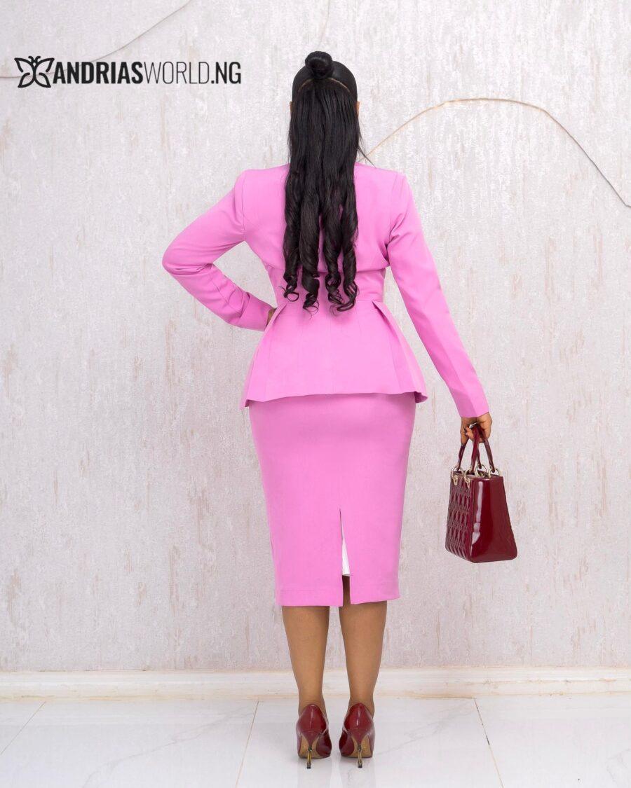 BLACK AND WHITE THREE PIECE SKIRT SUIT