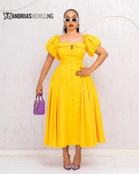 YELLOW SKATER MAXI DRESS