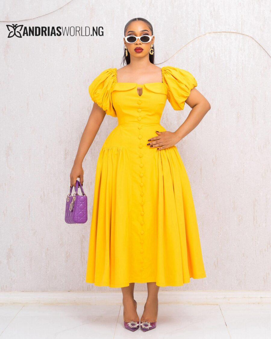 YELLOW SKATER MAXI DRESS