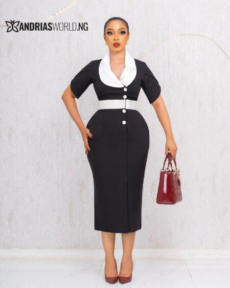 BLACK AND WHITE MIDI DRESS