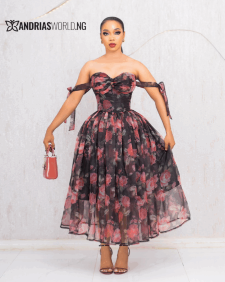 BLACK AND FLORAL CORSET DRESS