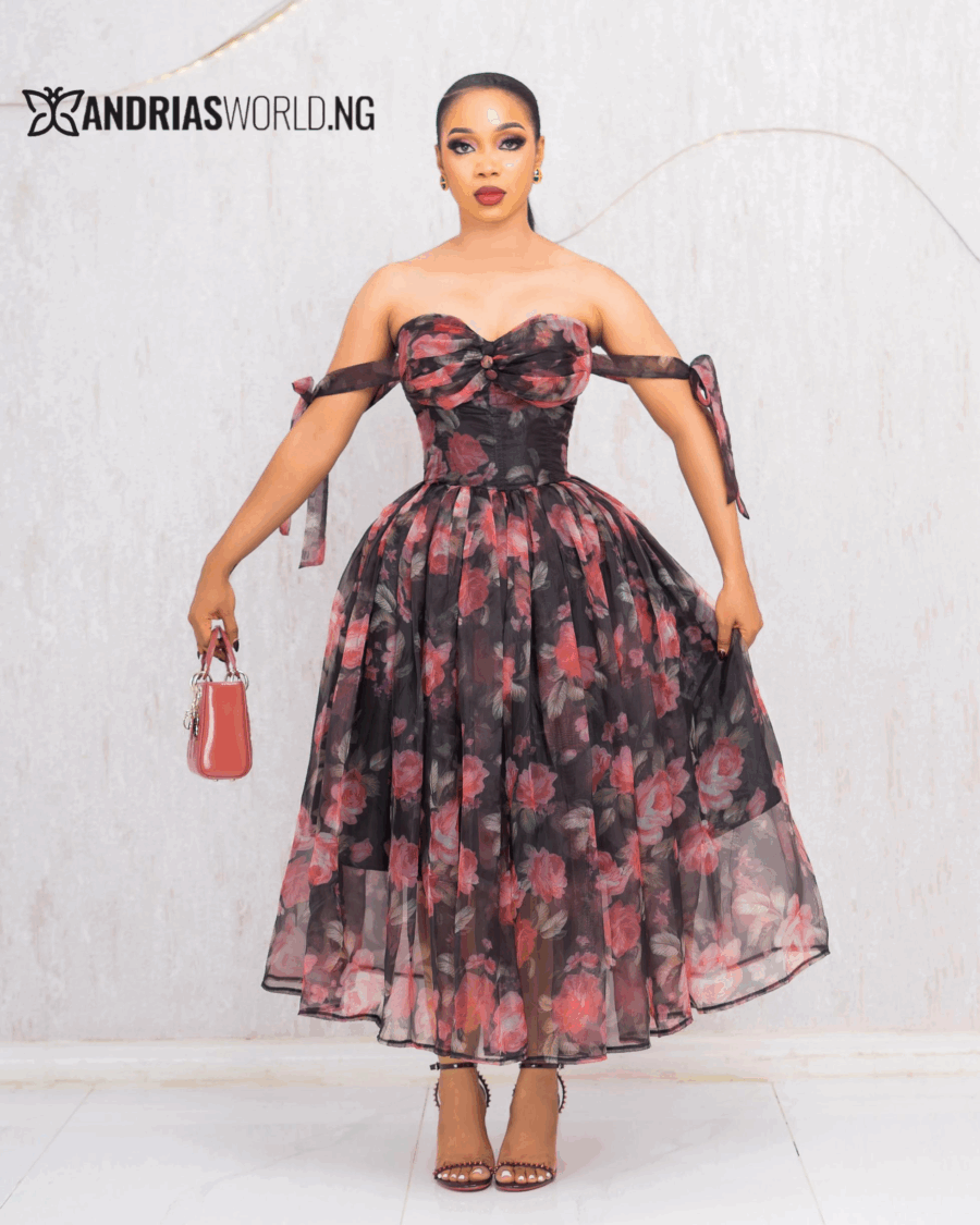 BLACK AND FLORAL CORSET DRESS
