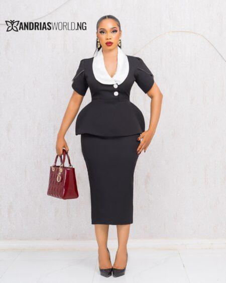 BLACK AND WHITE SKIRT SET
