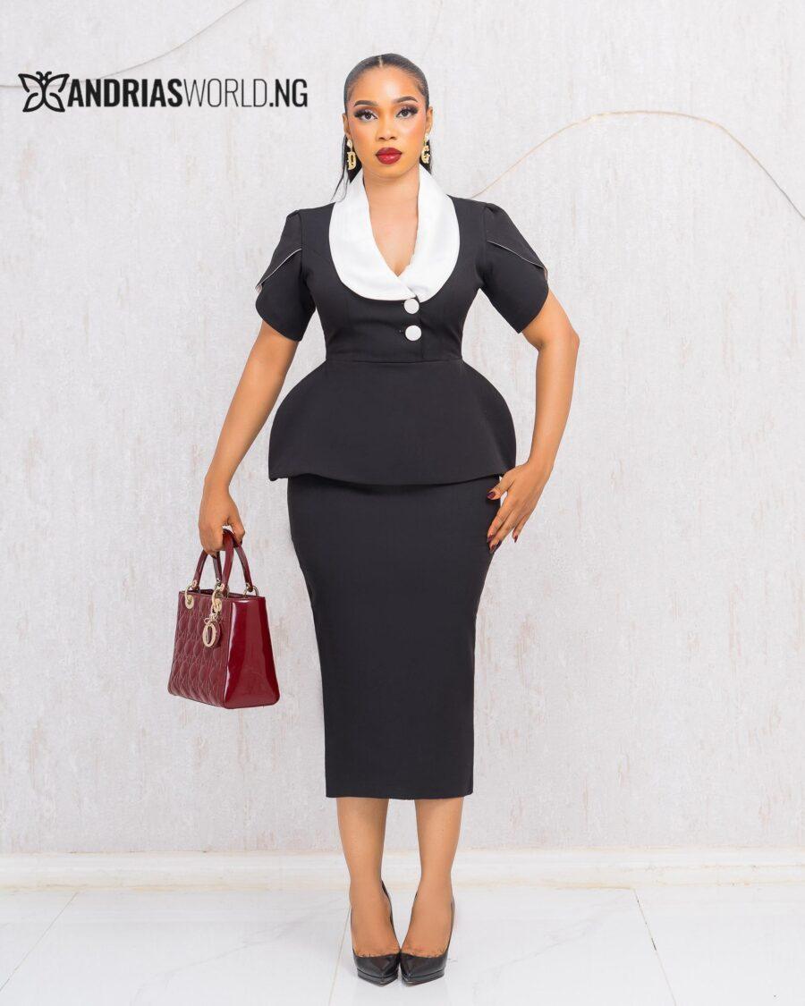 BLACK AND WHITE SKIRT SET