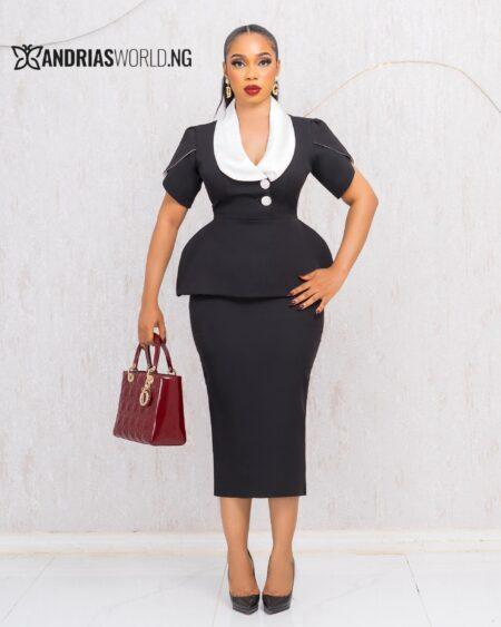 BLACK AND WHITE SKIRT SET