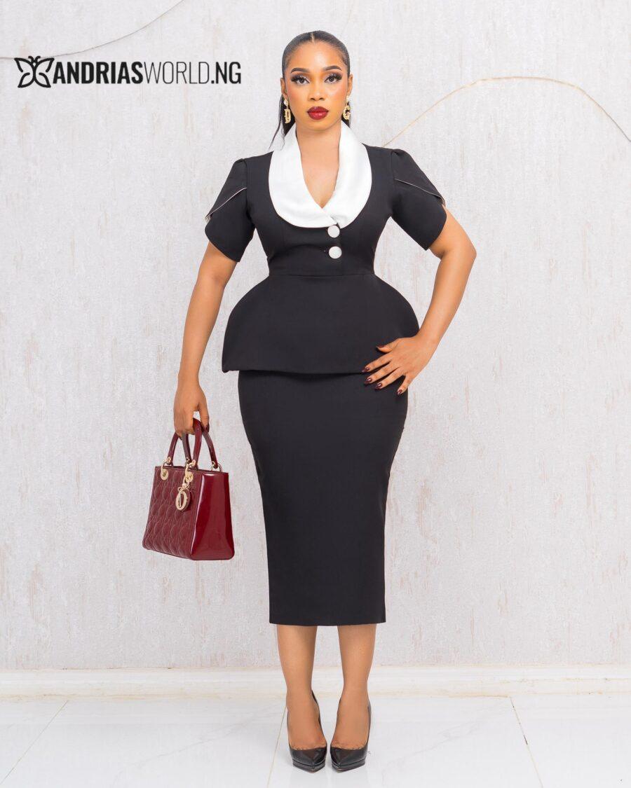 BLACK AND WHITE SKIRT SET