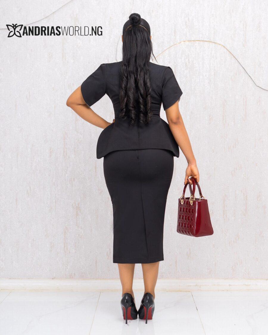 BLACK AND WHITE SKIRT SET