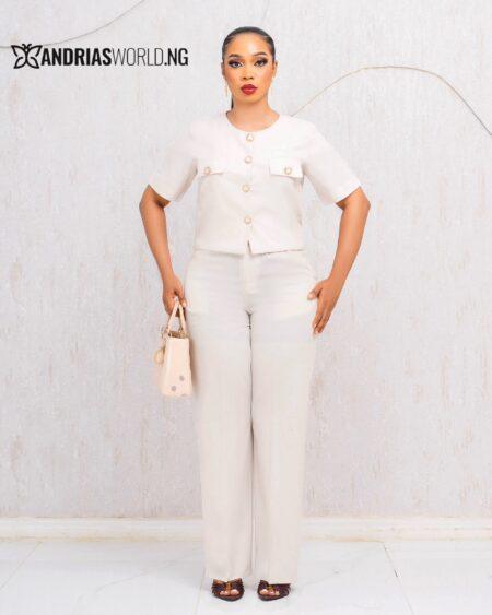 CREAM TWO PIECE LINEN TROUSER SET
