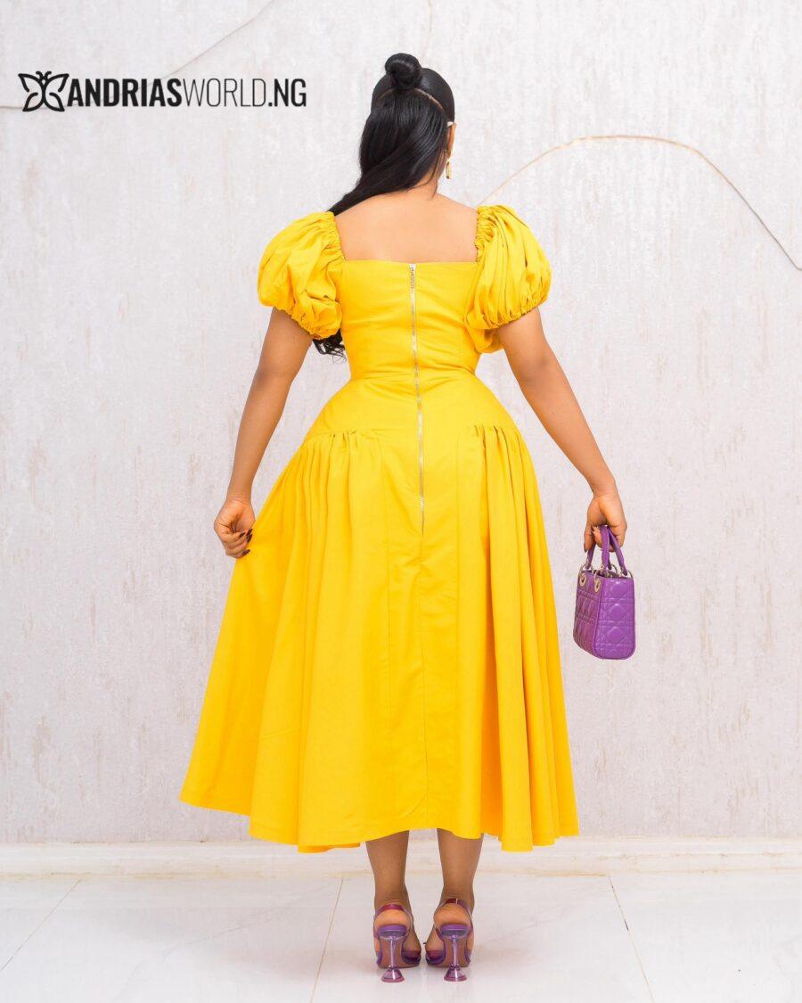 YELLOW SKATER MAXI DRESS