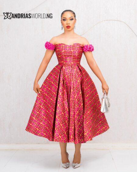 CORAL SKATER DRESS WITH PETALS