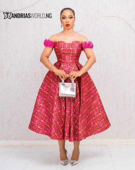 CORAL SKATER DRESS WITH PETALS
