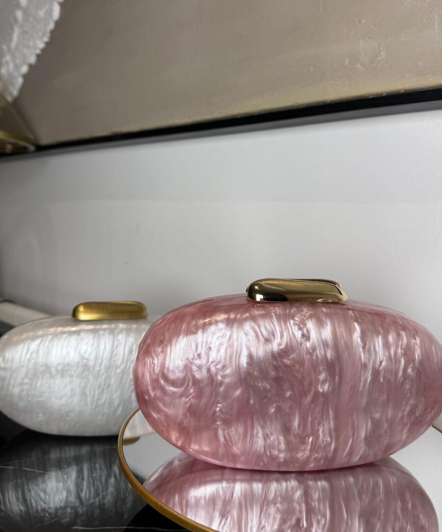 PEACH OVAL PEARL PURSE